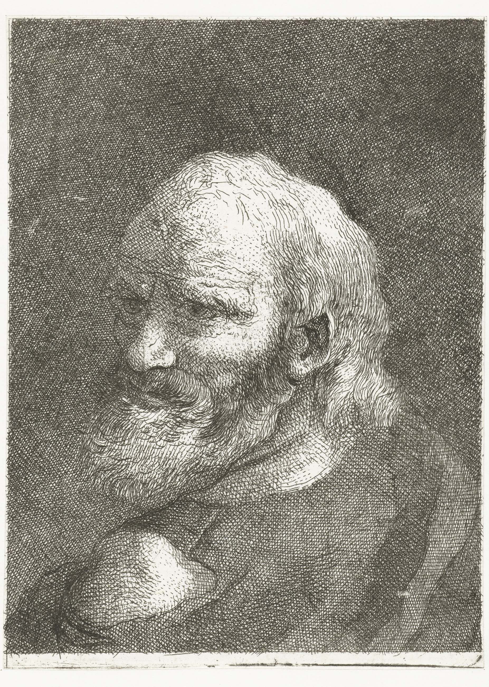 Man met ontblote schouder, by Giovanni Domenico Tiepolo, public domain