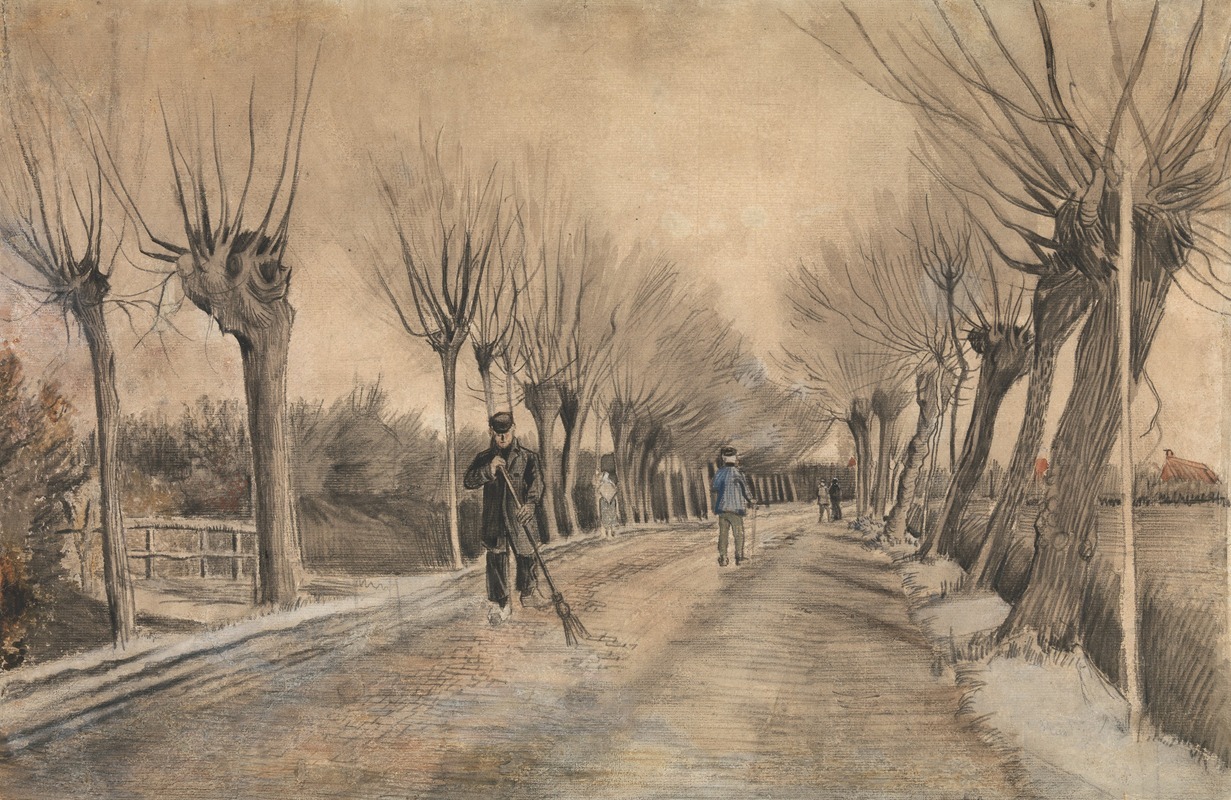 Vincent van Gogh's 'Road in Etten' depicts a vibrant landscape with a winding road.