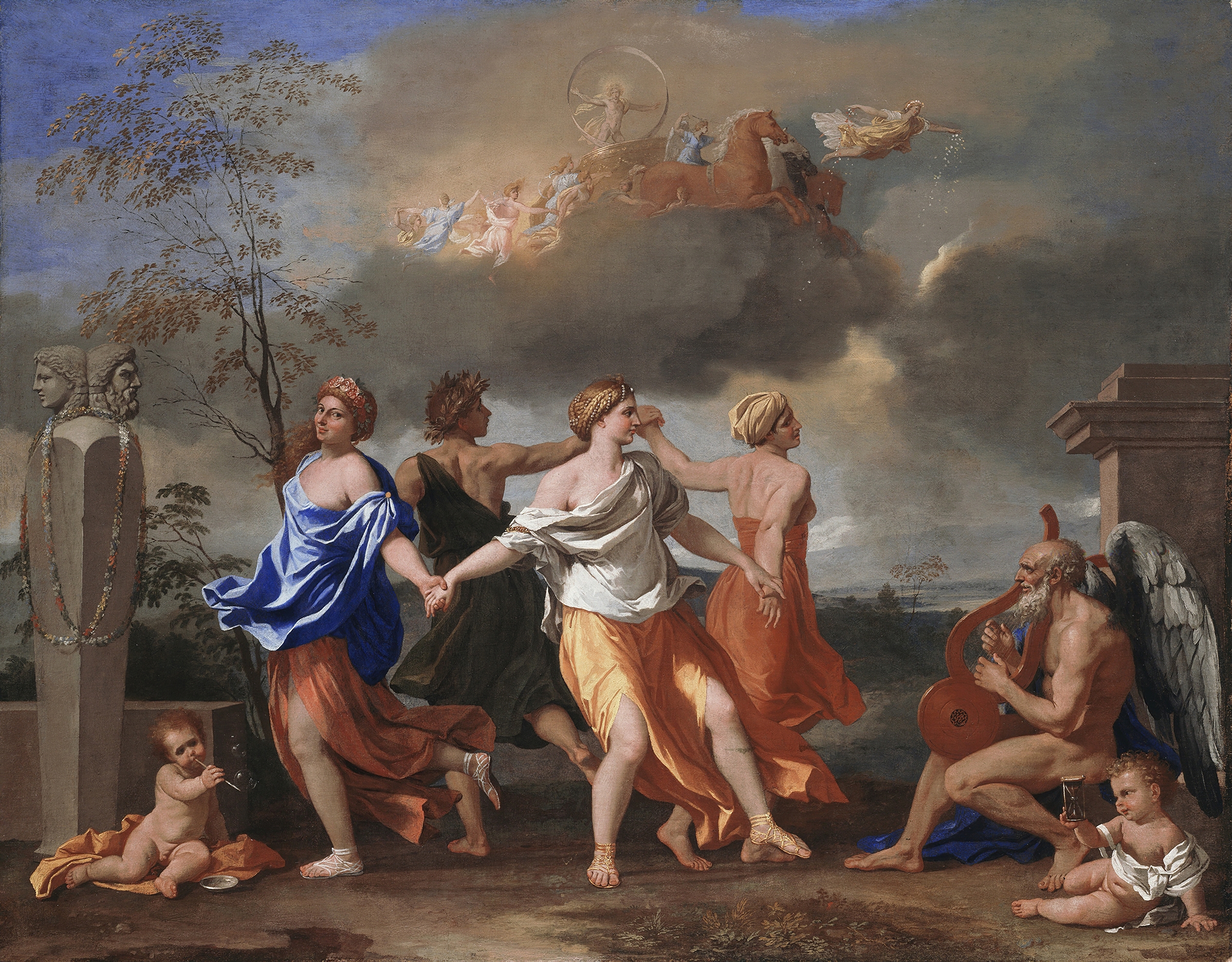 A Dance to the Music of Time, by Nicolas Poussin, public domain