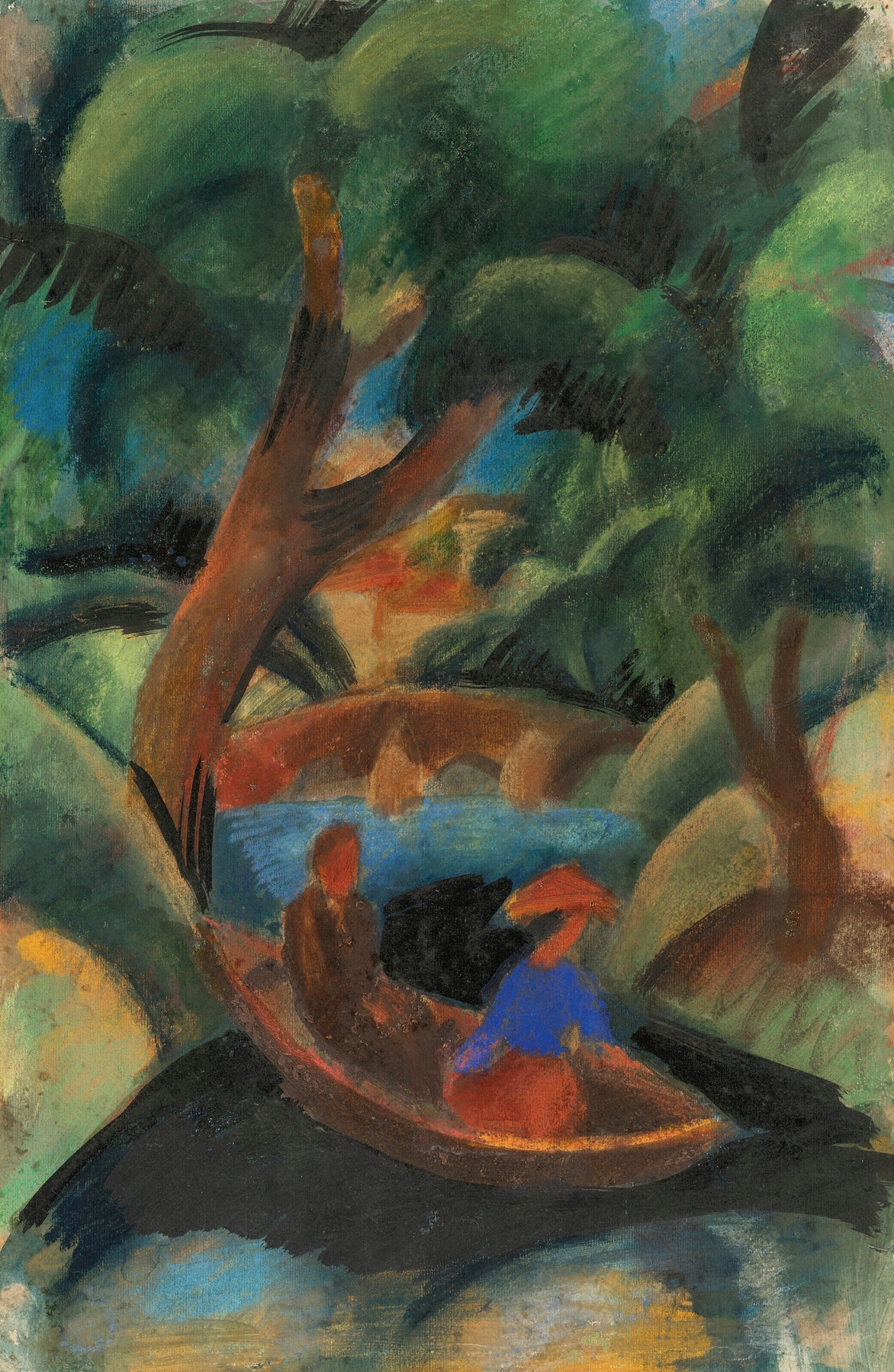 Paar im Nachen, by August Macke, public domain