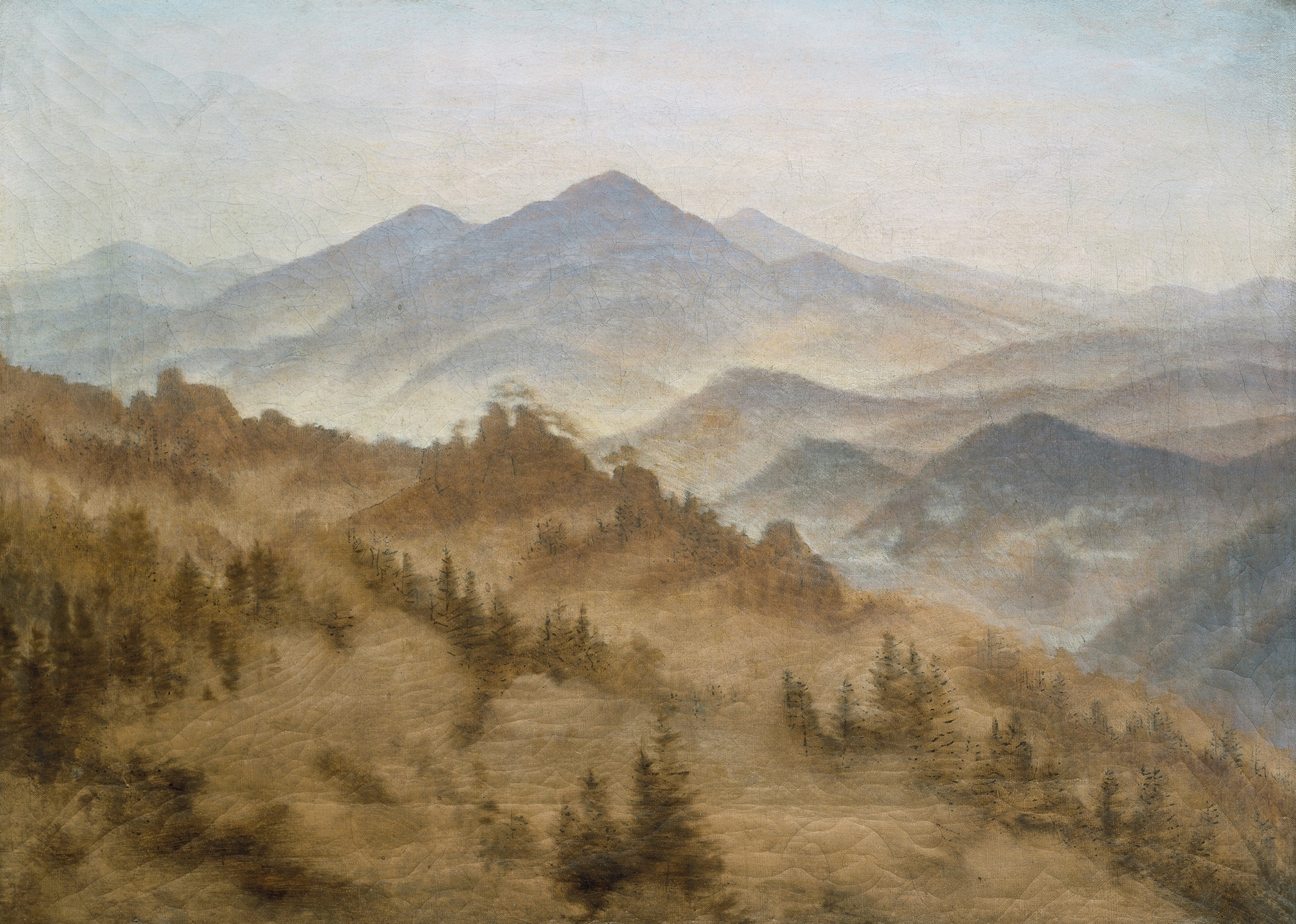 Mountains in the Rising Fog, by Caspar David Friedrich, public domain