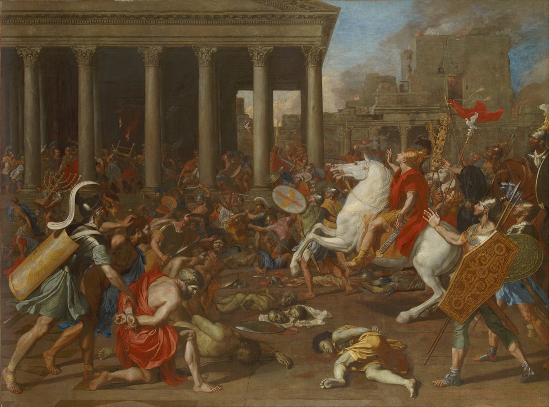A historical painting depicting Emperor Titus conquering Jerusalem.