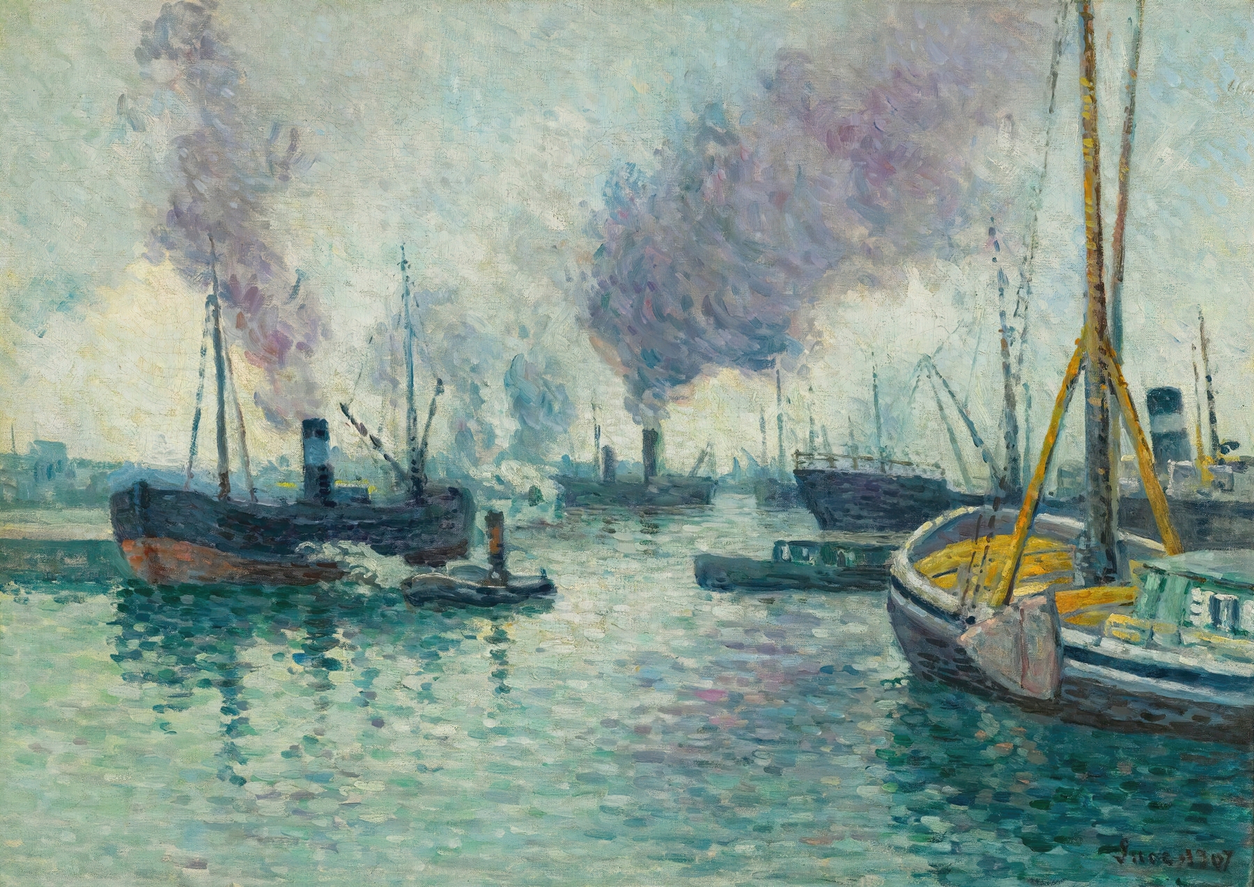 Le Port De Rotterdam, by Maximilien Luce, public domain