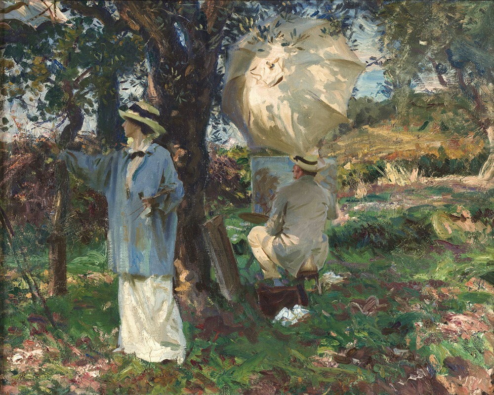 John Singer Sargent's 'The Sketchers' captures artists at work in a lively setting.