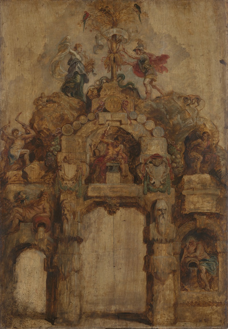 The Arch of the Mint (reverse) by Peter Paul Rubens showcases intricate architectural details.