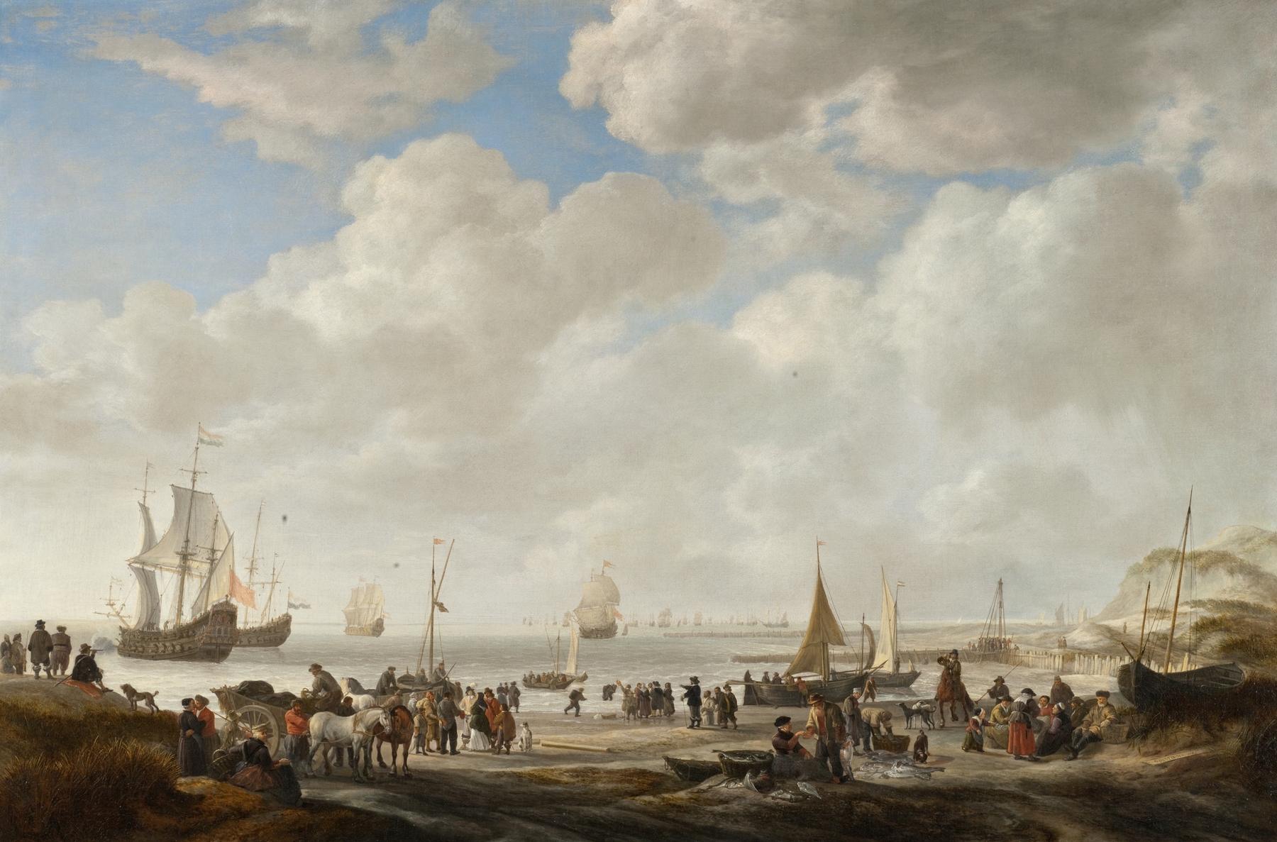 View of a Beach, by Simon de Vlieger, public domain