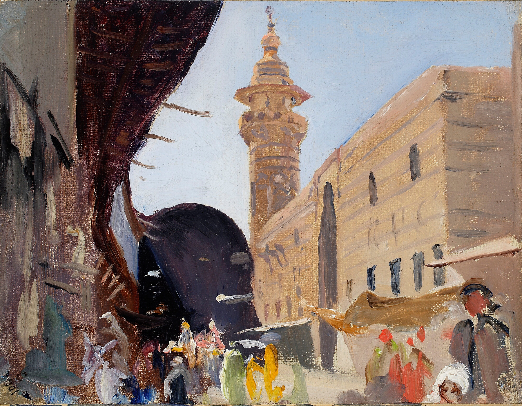 Entry to the bazaar in Damascus, oil on canvas by Jan Ciągliński
