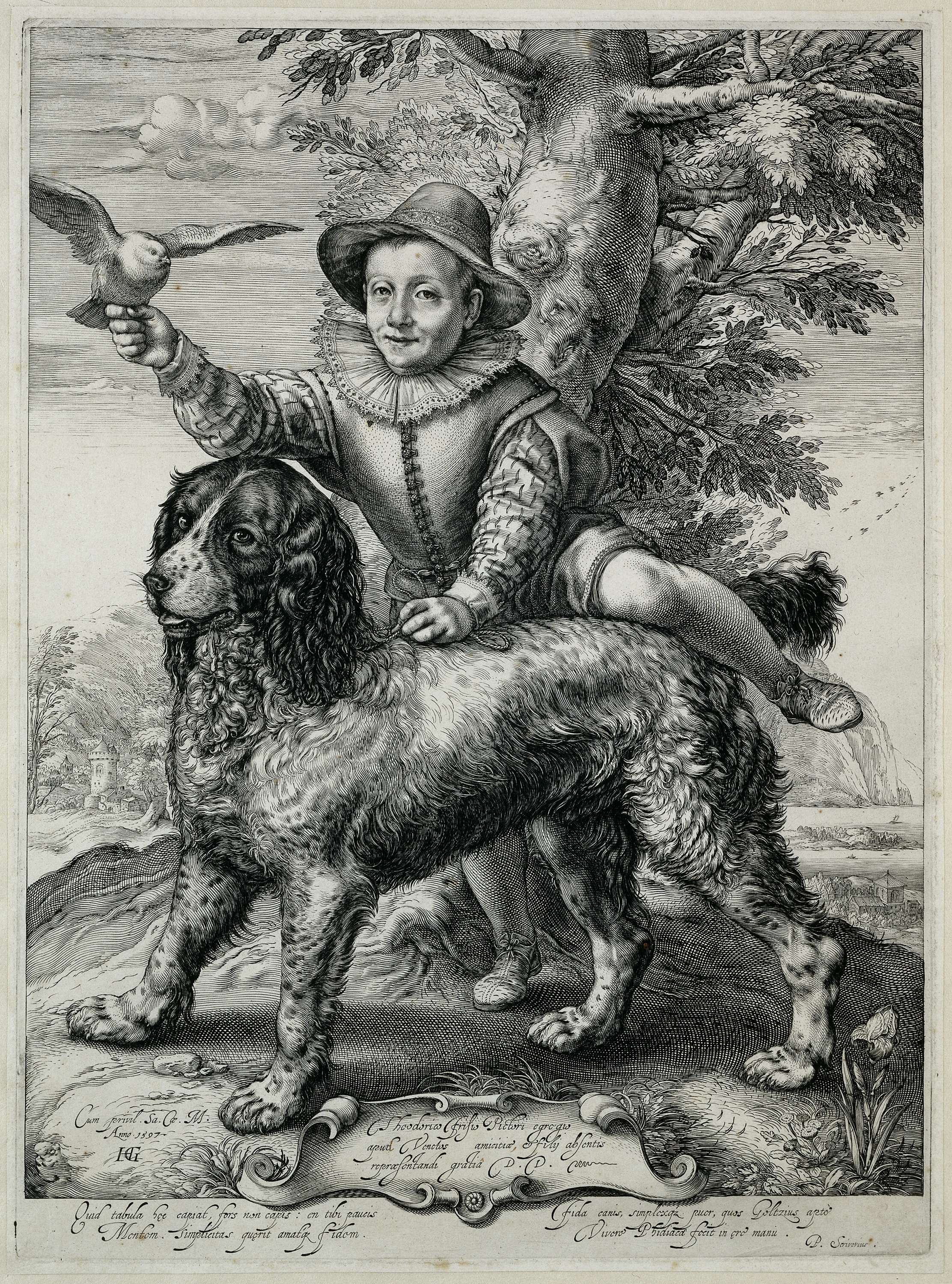 Engraving of Frederik de Vries by Hendrick Goltzius