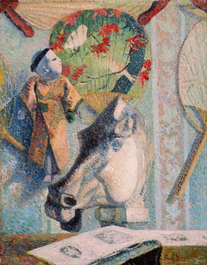 Paul Gauguin's 'Still Life with Horse’s Head' features a striking composition of colors and forms.