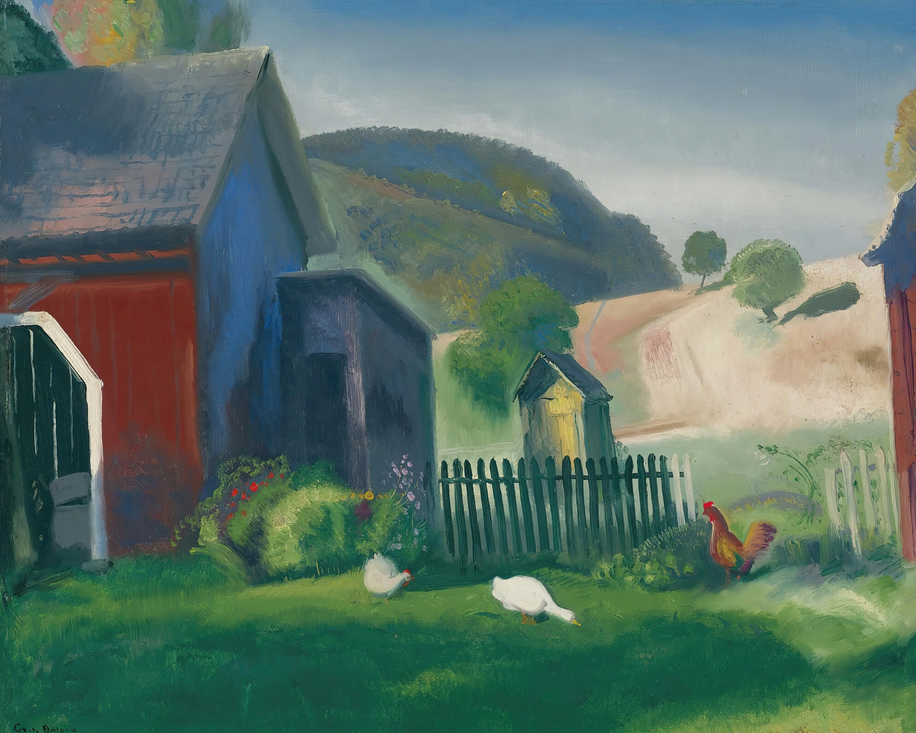 Barnyard And Chickens, by George Wesley Bellows, public domain