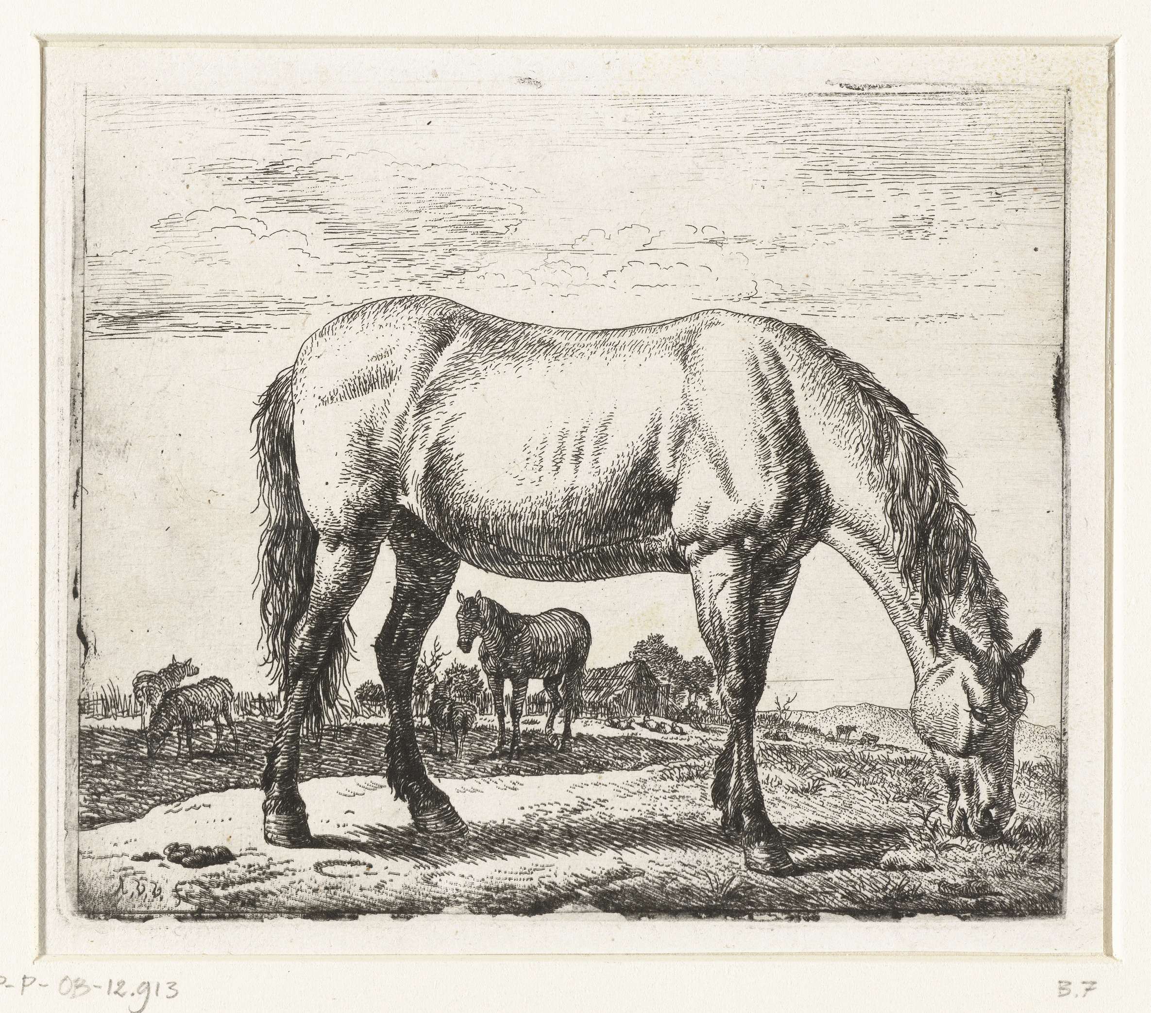 Grazend paard, by Adriaen van de Velde, public domain