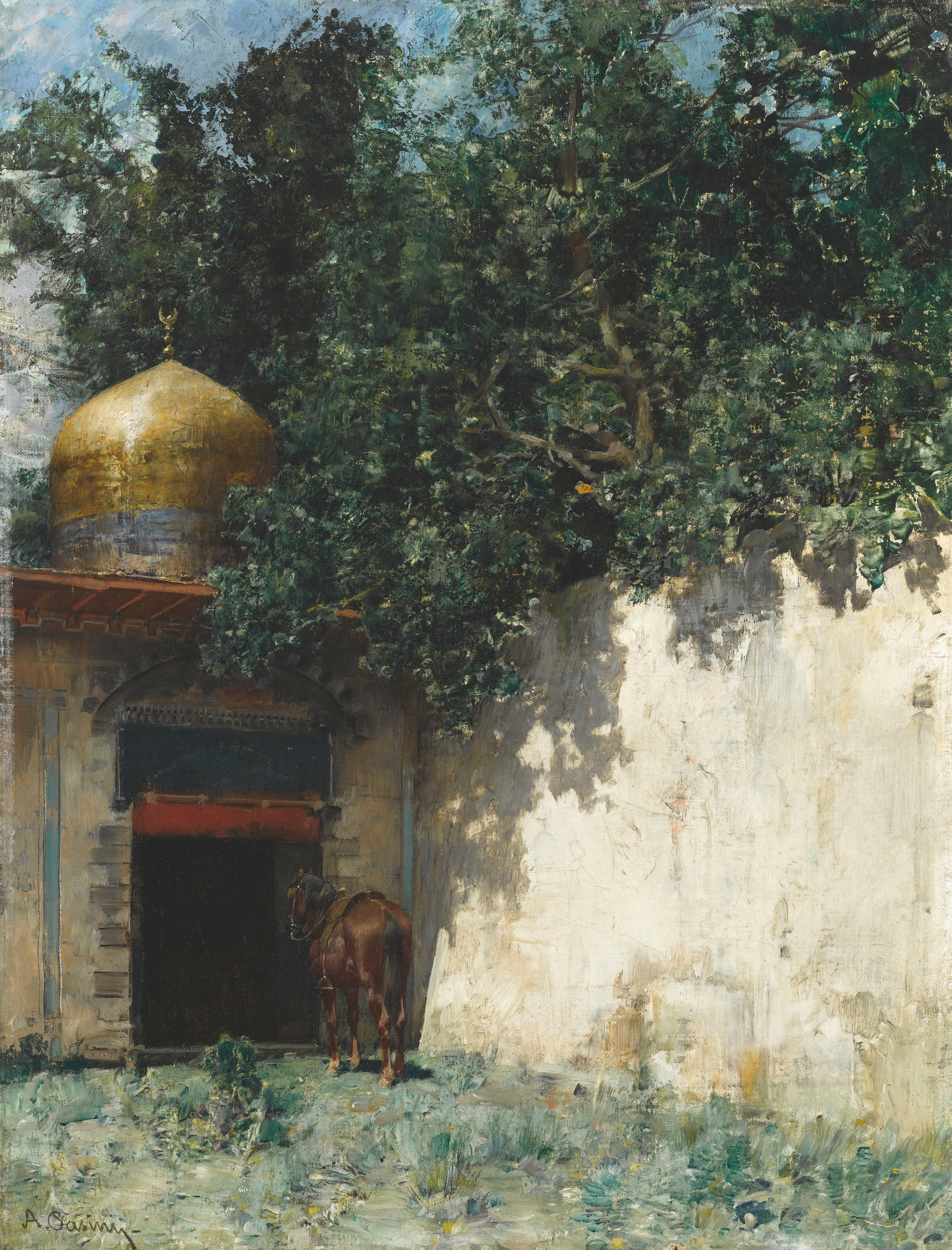 Awaiting His Master’s Return, by Alberto Pasini, public domain