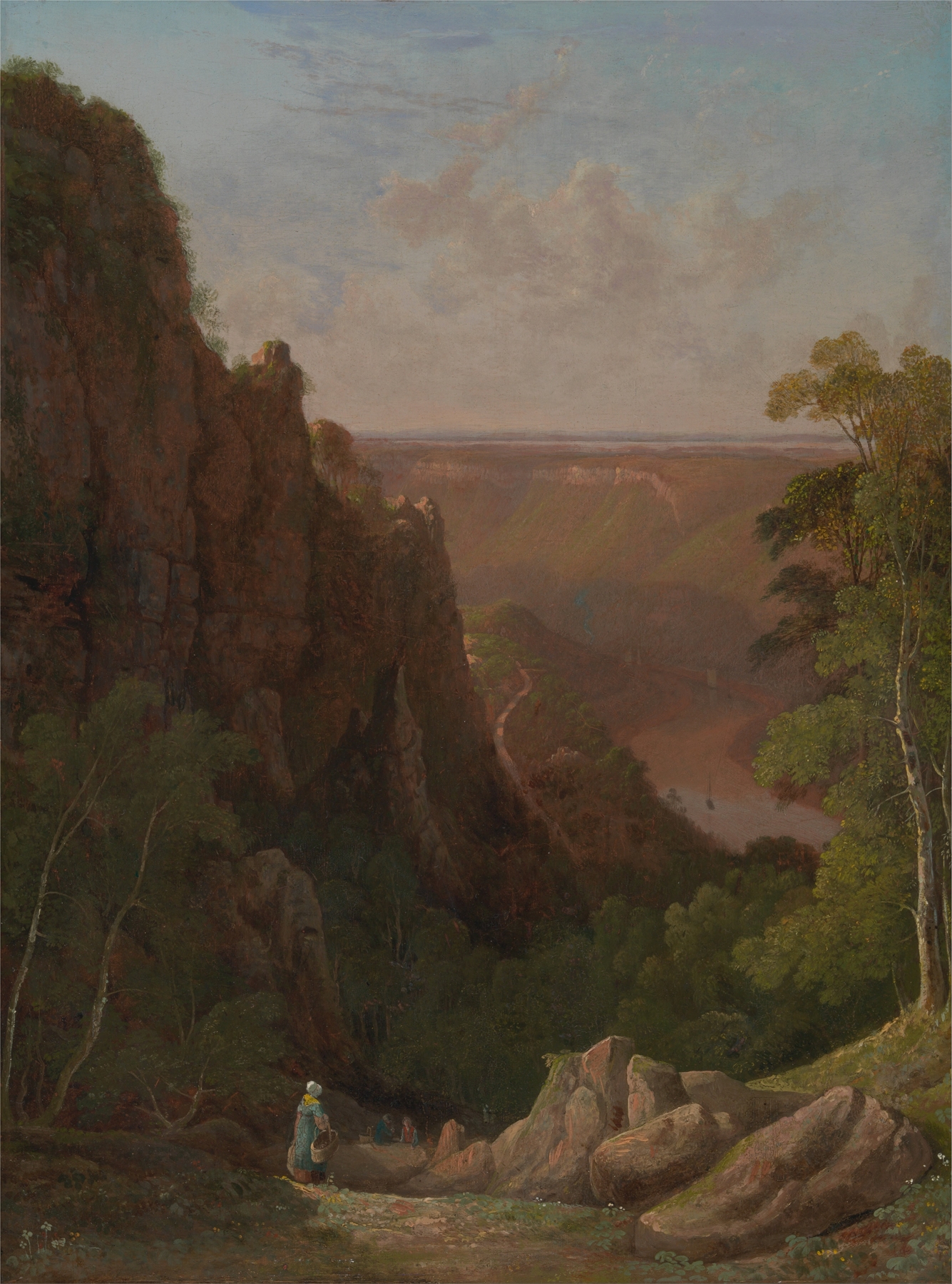 The Avon Gorge by Francis Danby, oil on canvas depicting a serene landscape with cliffs and a river.