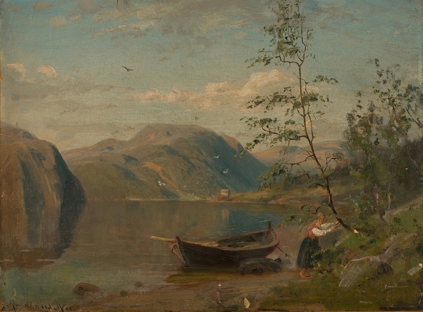 Strandparti, Hardanger, by Amaldus Nielsen, public domain