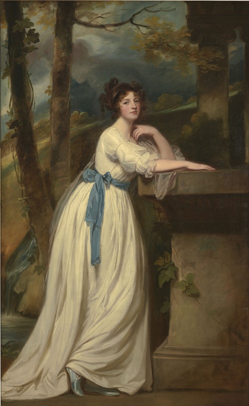 A portrait of Mrs. Andrew Reid by George Romney.