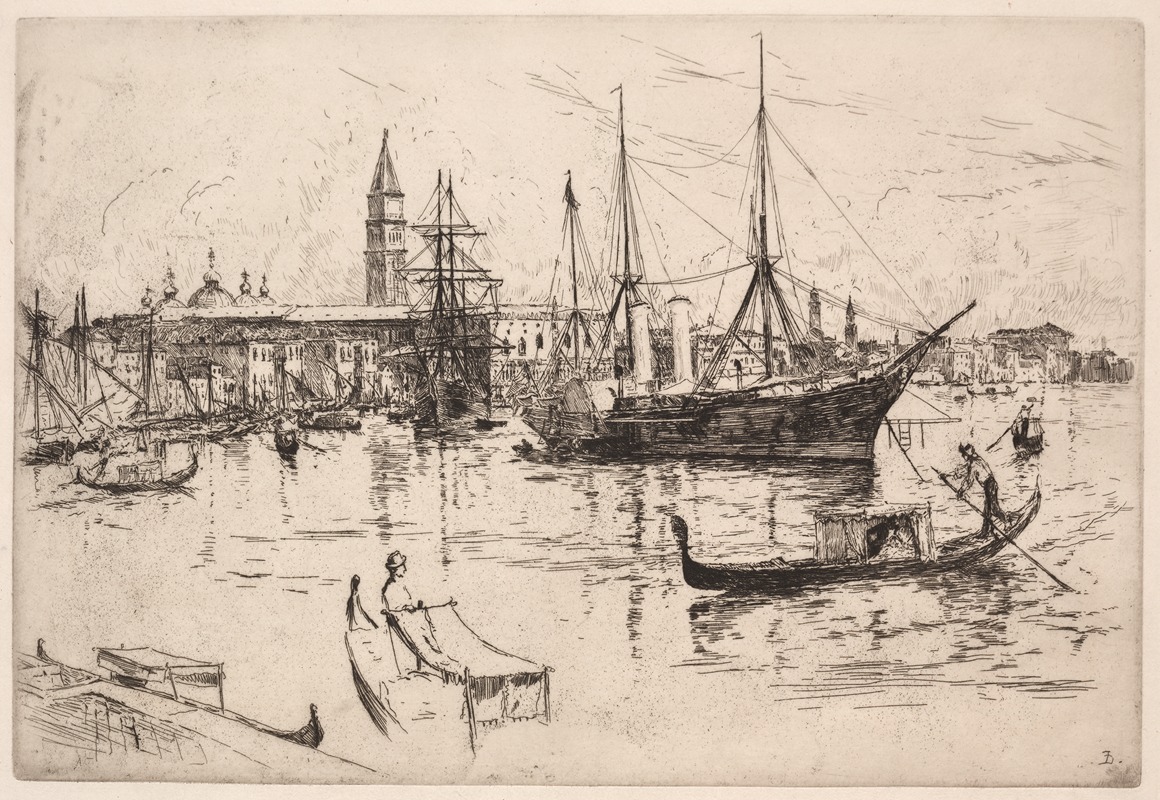 A serene view of the Venetian lagoon captured by Frank Duveneck.