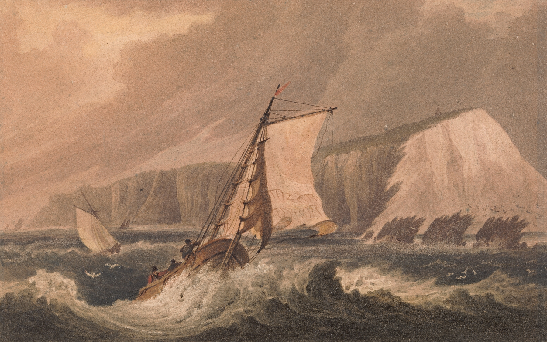 Landscape of The Needles, Isle of Wight by Frederick Calvert, unknown medium