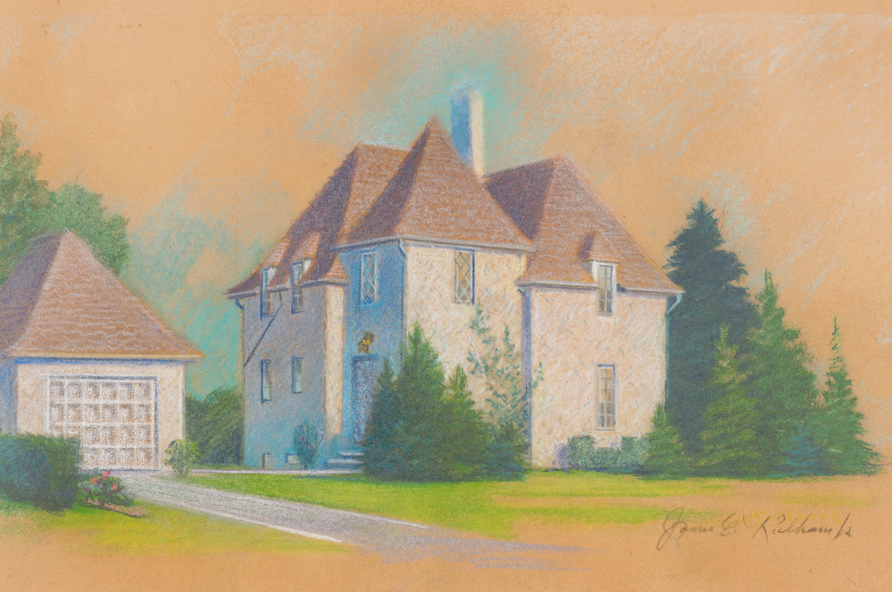 Chateau Fleur-de-Lis by James C. Kulhanek, impressionism, architecture