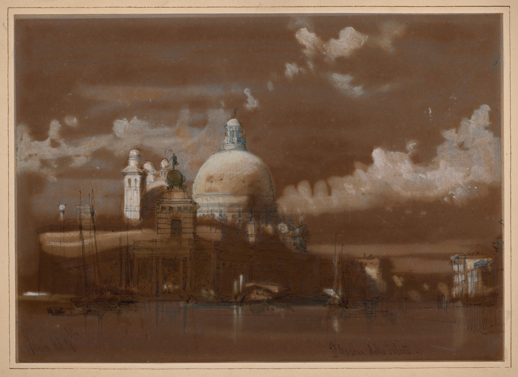 Santa Maria della Salute, oil painting by David Roberts, featuring the church's dome against the Venetian sky.