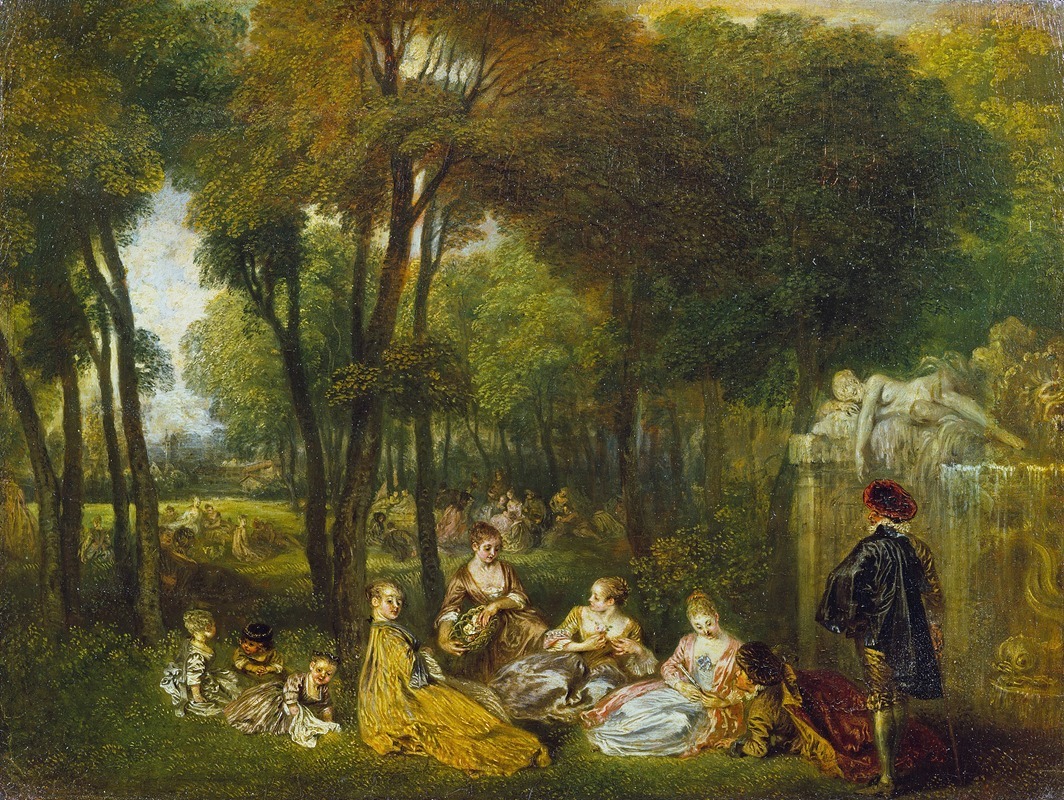 A vibrant scene depicting leisure activities in a lush park.