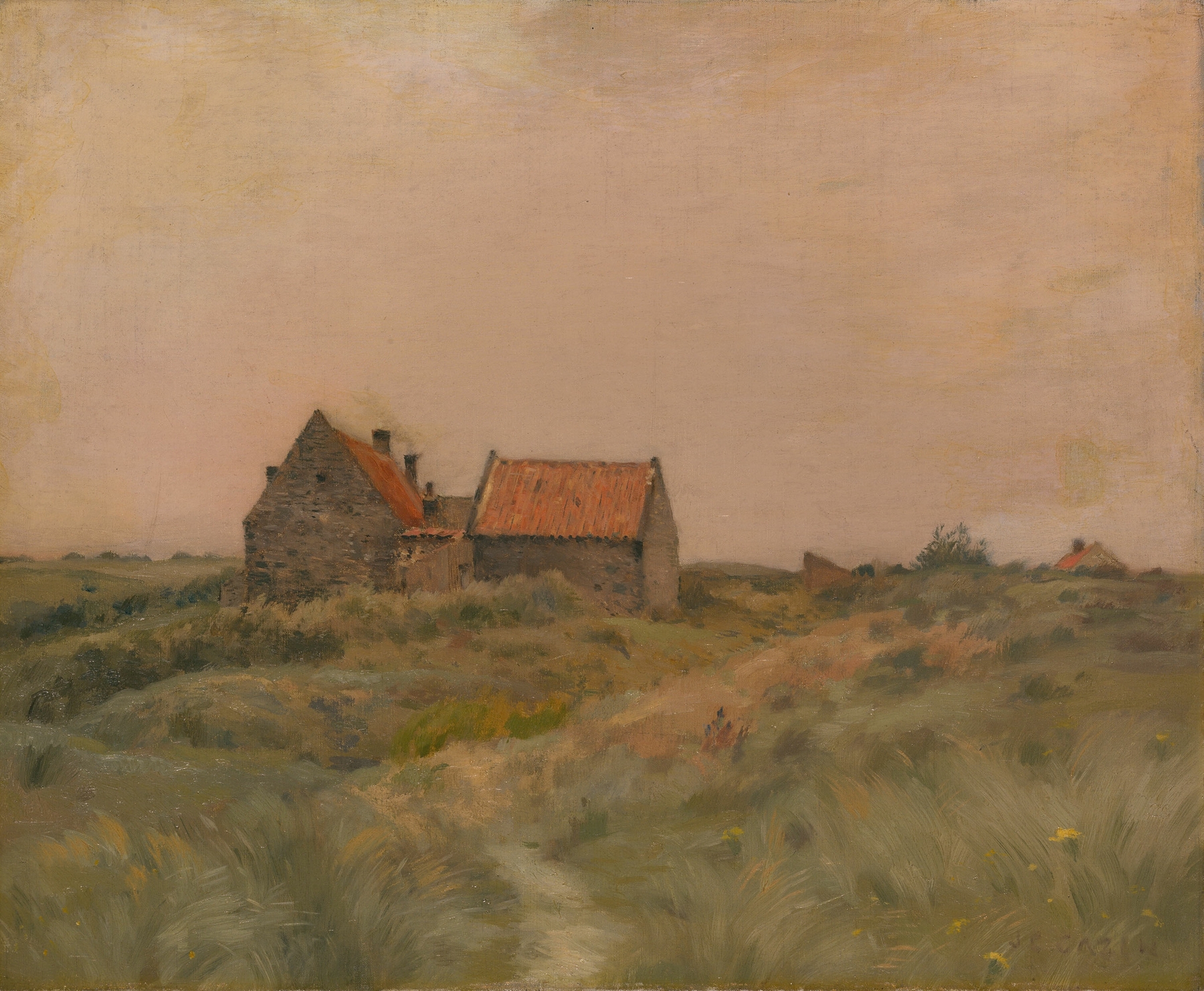 October Day by Jean Charles Cazin, oil on canvas depicting autumn trees and golden light