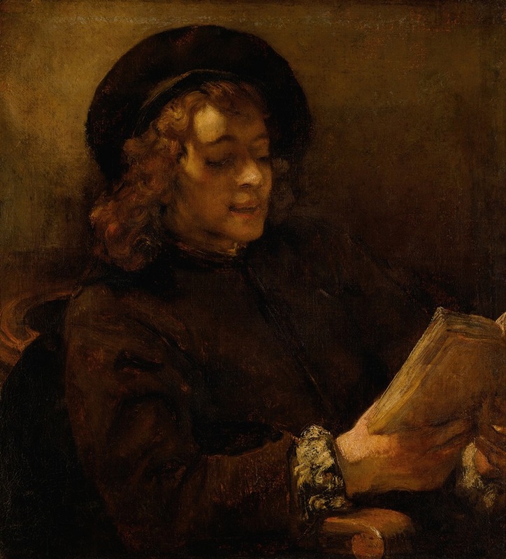 Rembrandt's painting depicts his son Titus reading in a quiet moment.