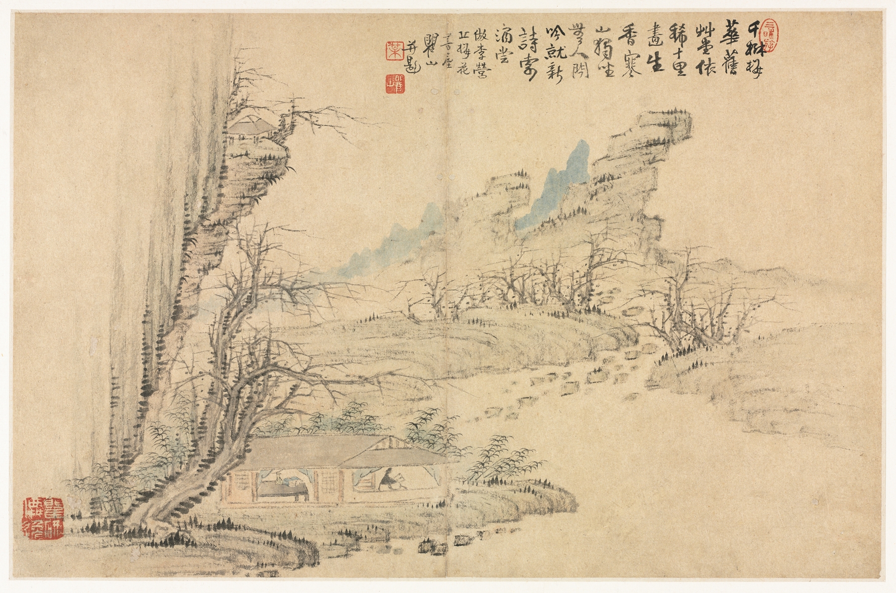 Landscapes in Various Styles after Old Masters 1, by Mei Qing, public domain
