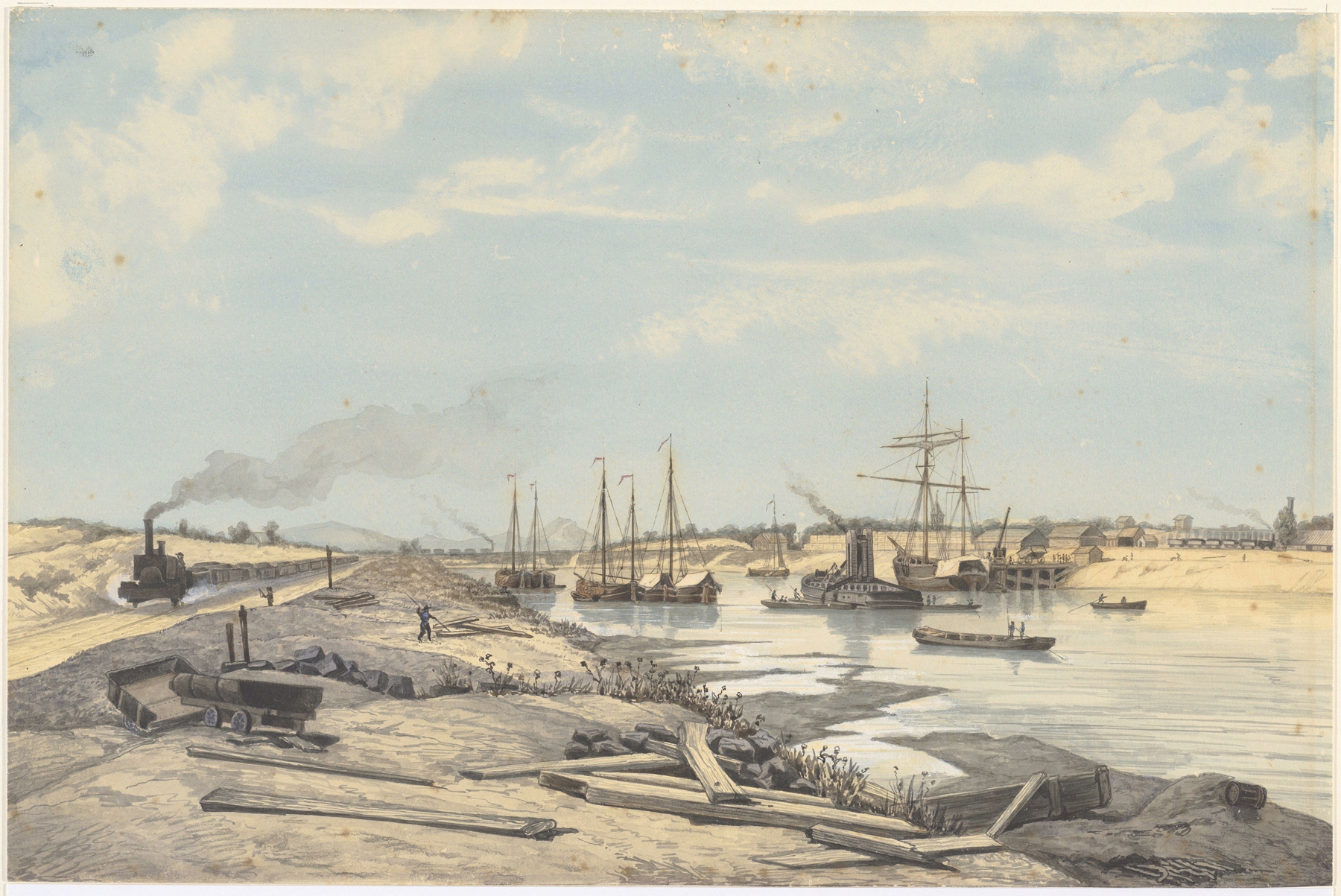De aanleg van het Noordzeekanaal, by Johan Conrad Greive, public domain