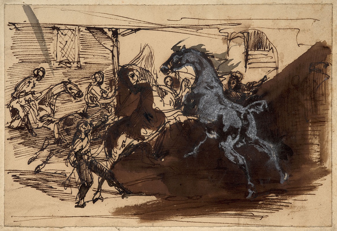 A dynamic depiction of horse racing in ancient Rome.