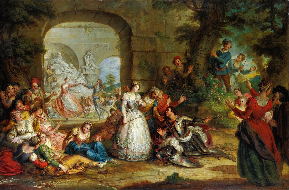 A historical painting depicting Roland and Angelique's marriage.