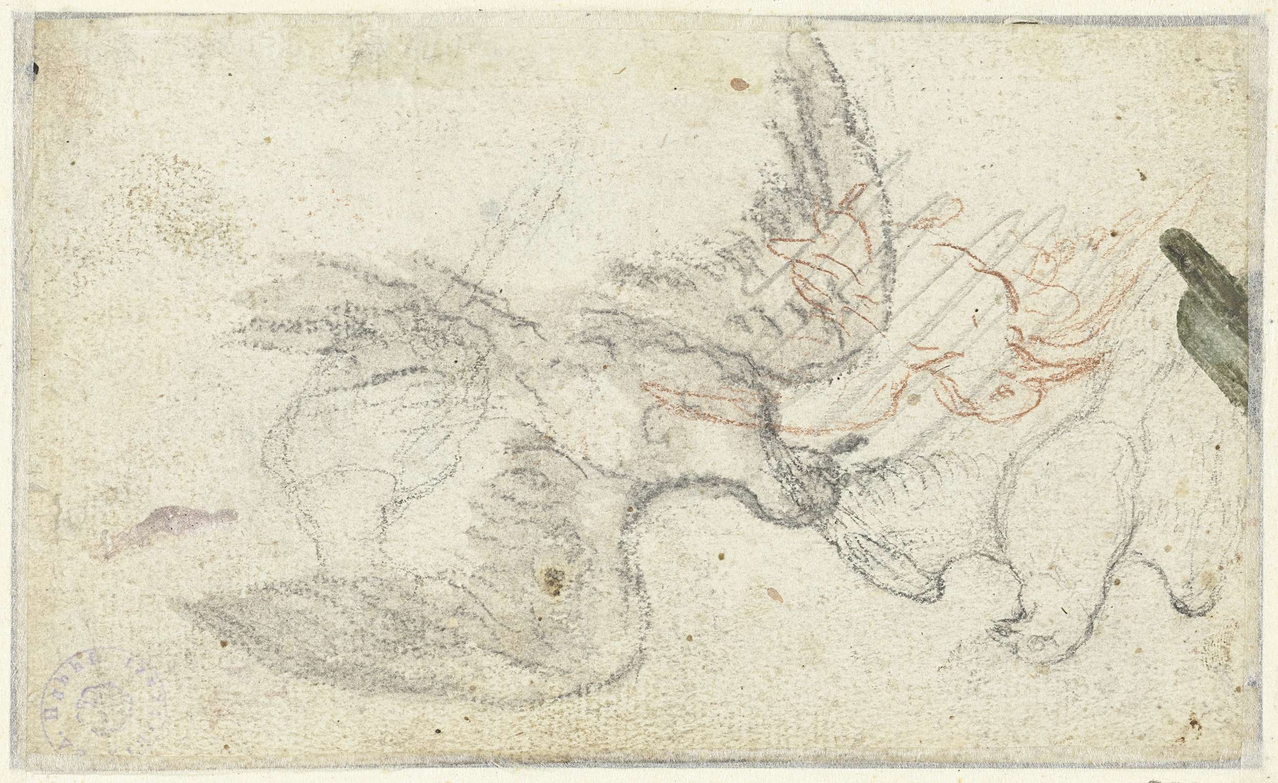 Drawing of birds by Claude Lorrain, Baroque style