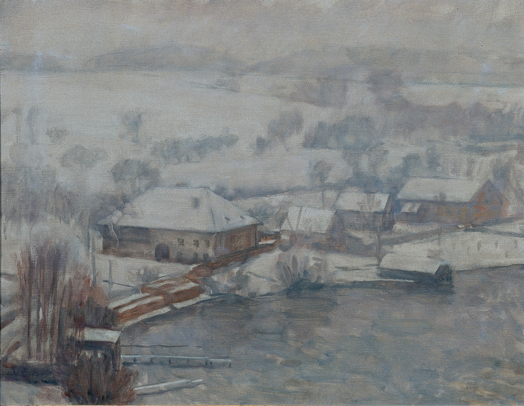 Winterlandschaft Am Attersee, by Walther Gamerith, public domain