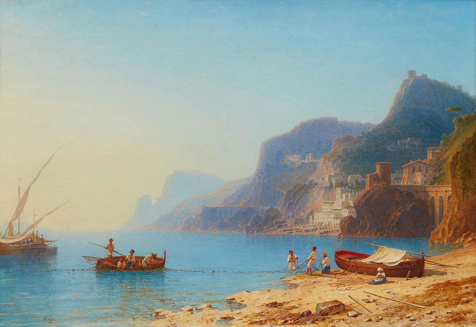Ansicht von Villafranca (Villefranche-sur-Mer) bei Nizza, by Carl Morgenstern, public domain
