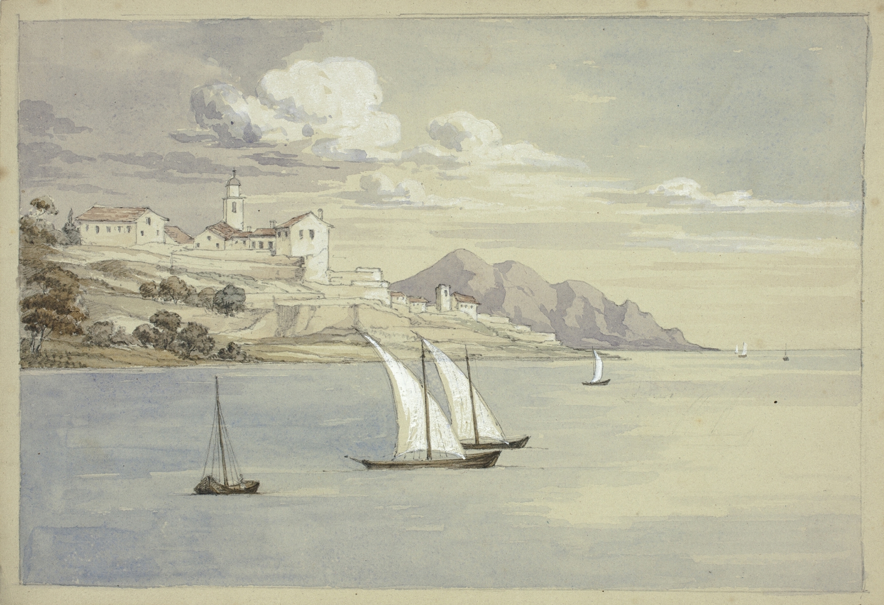 Portofino from the Sea, Genoa, by Elizabeth Murray, public domain