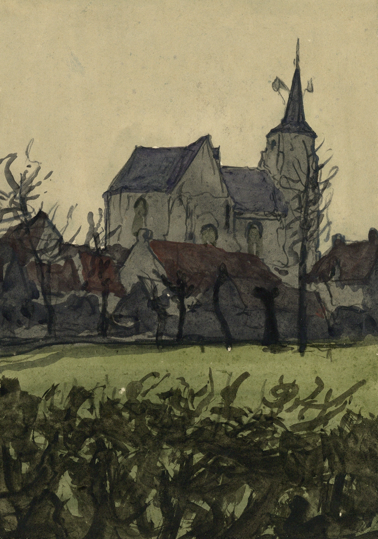 Sint-Salavatorkerk in Hakendover, by Alfred Ost, public domain