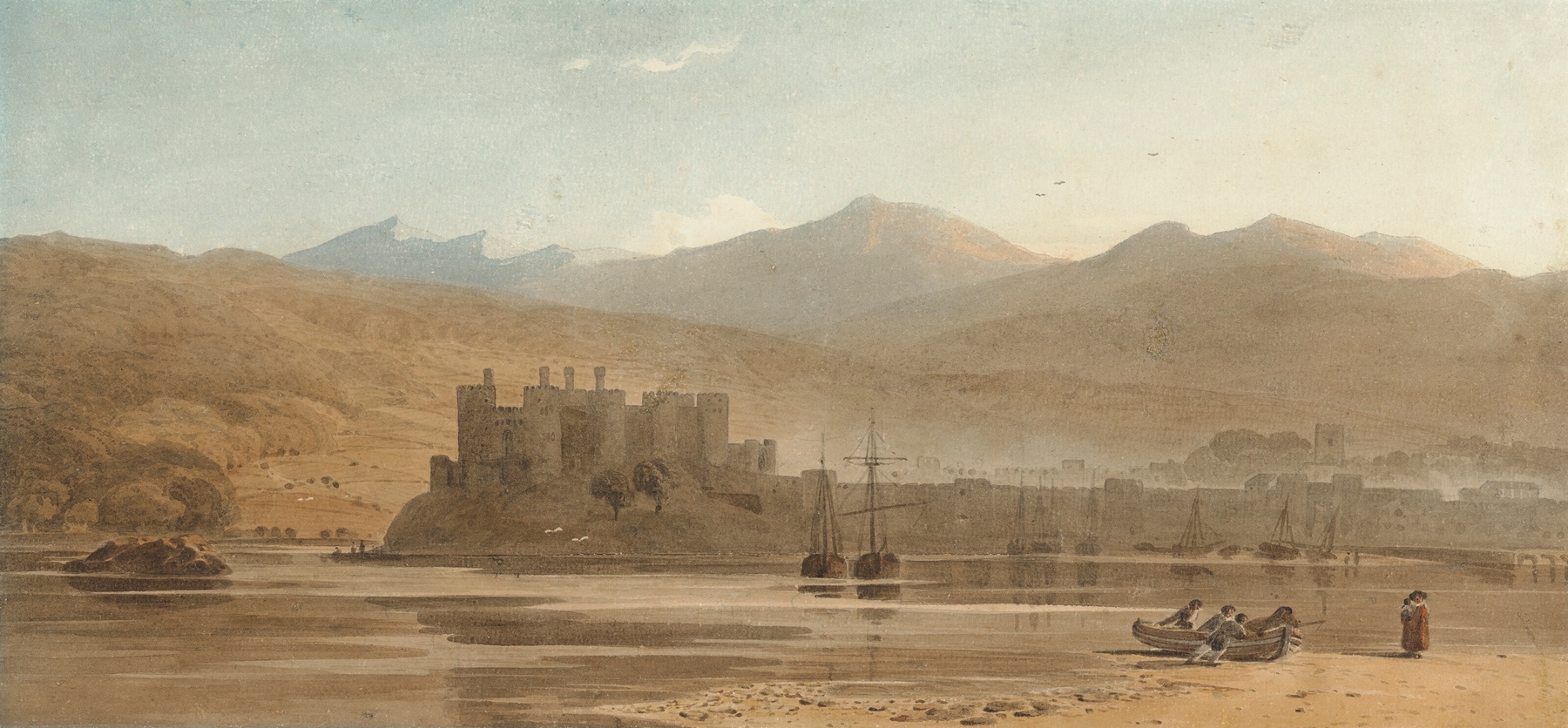 View of Conwy Castle, North Wales, by John Varley, public domain