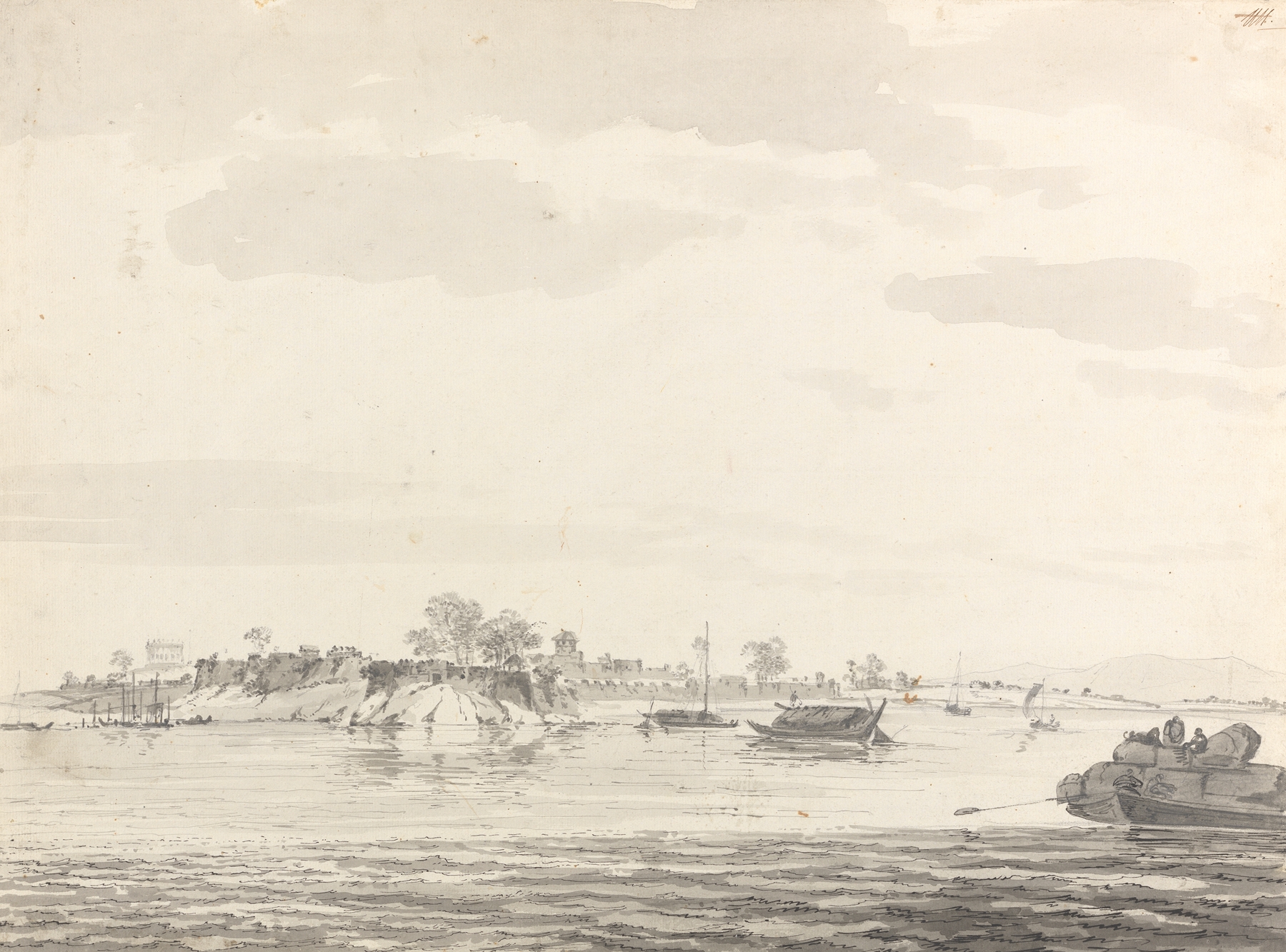 Original Drawings for Choix de Vues de L’Inde by William Hodges, ink on paper