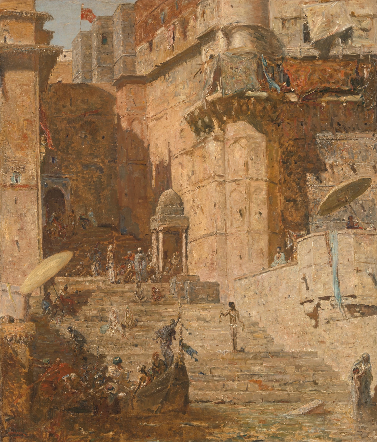 Benares, 1913, by Marius Bauer, public domain