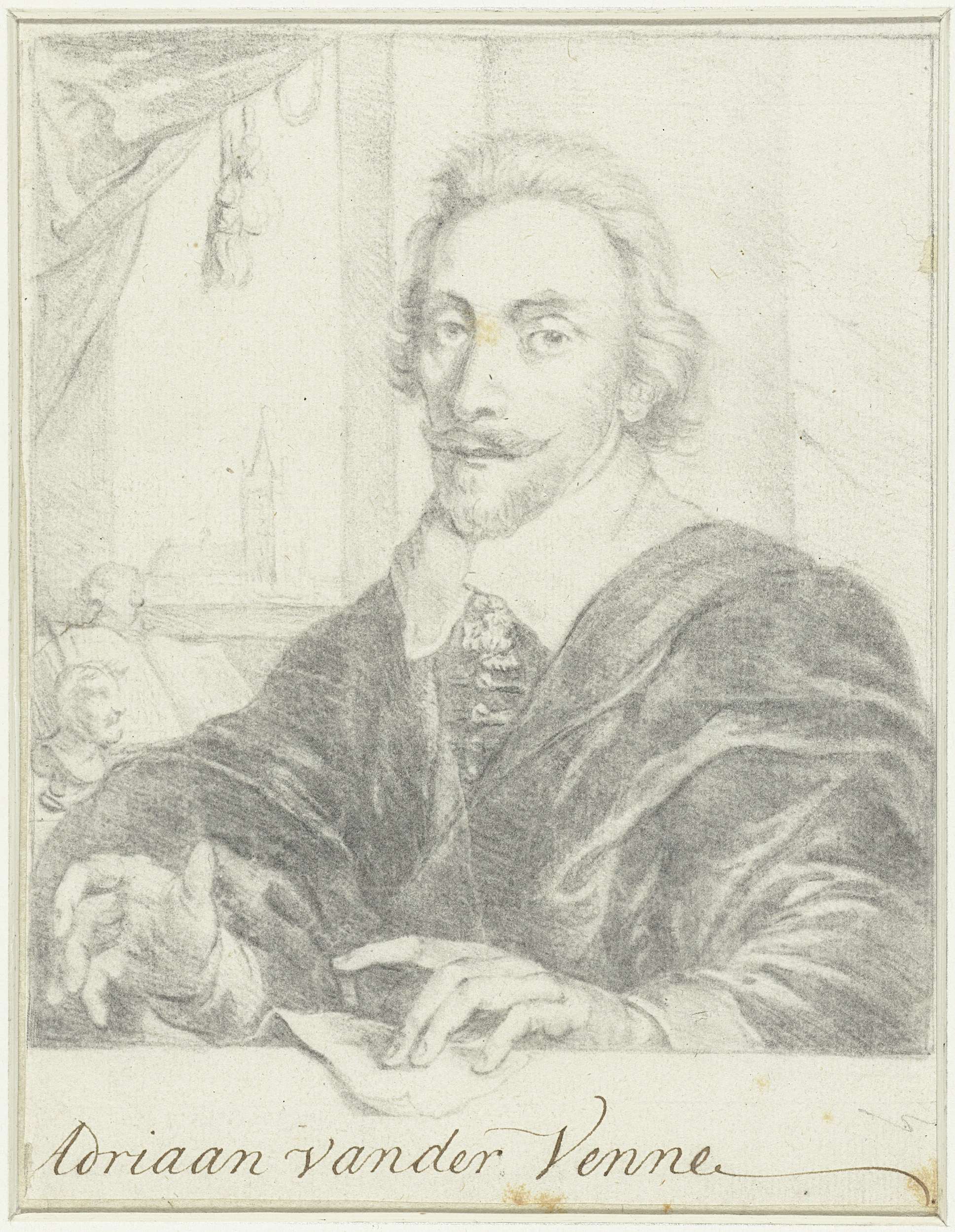 Engraving of Adriaan Pietersz. van de Venne by Wenceslaus Hollar
