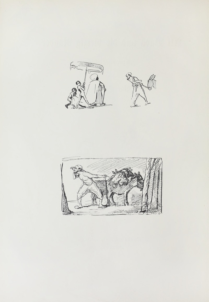 This painting depicts a scene from the story of Ali Baba and the Forty Thieves.