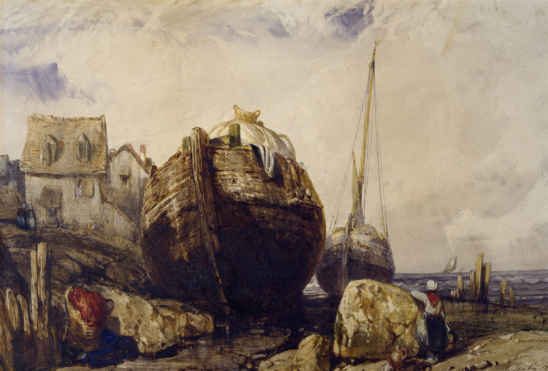 Fishing Boats, by Eugène Isabey, public domain
