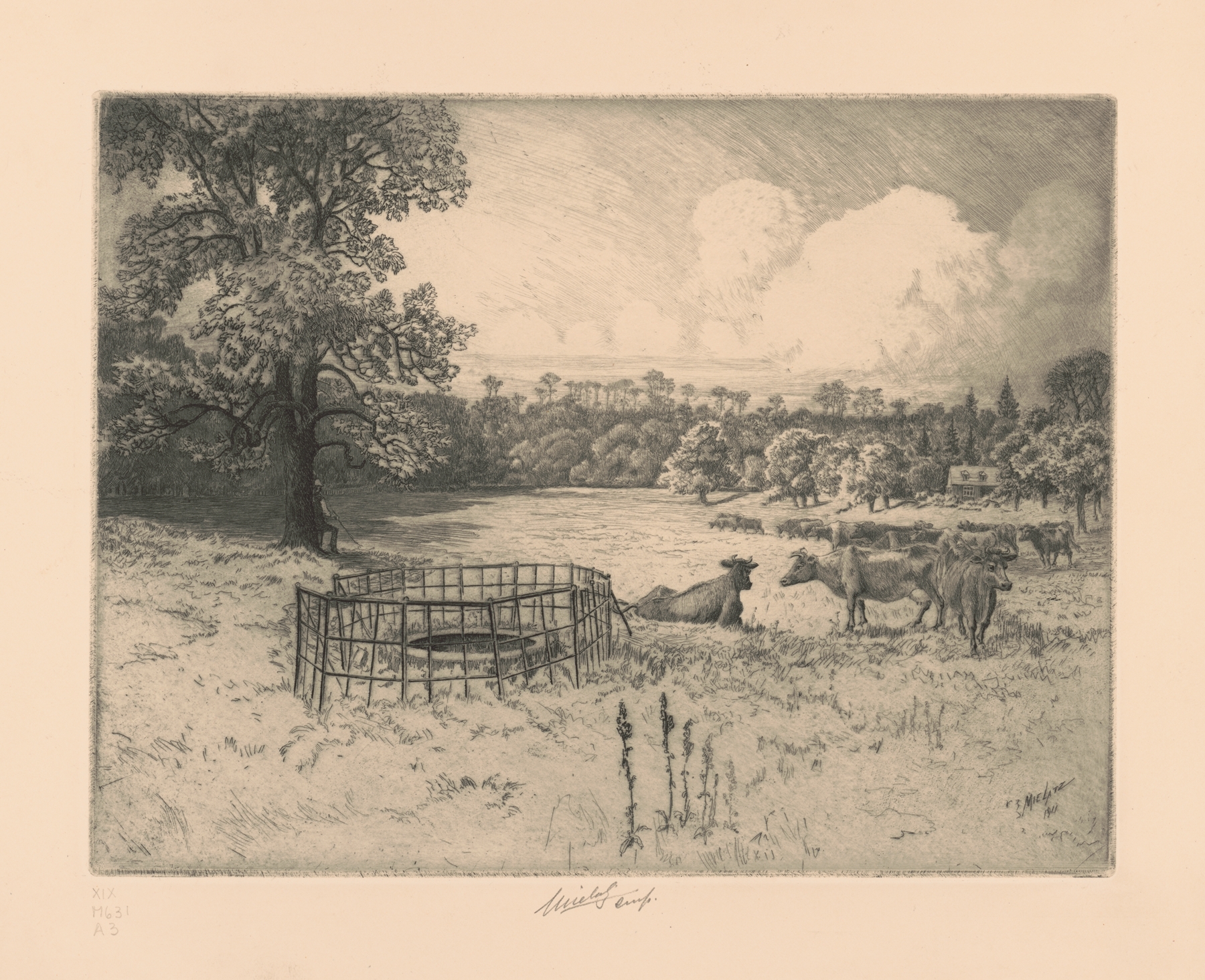 View of Rockwood, Tarrytown on the Hudson, etching by Charles Frederick William Mielatz
