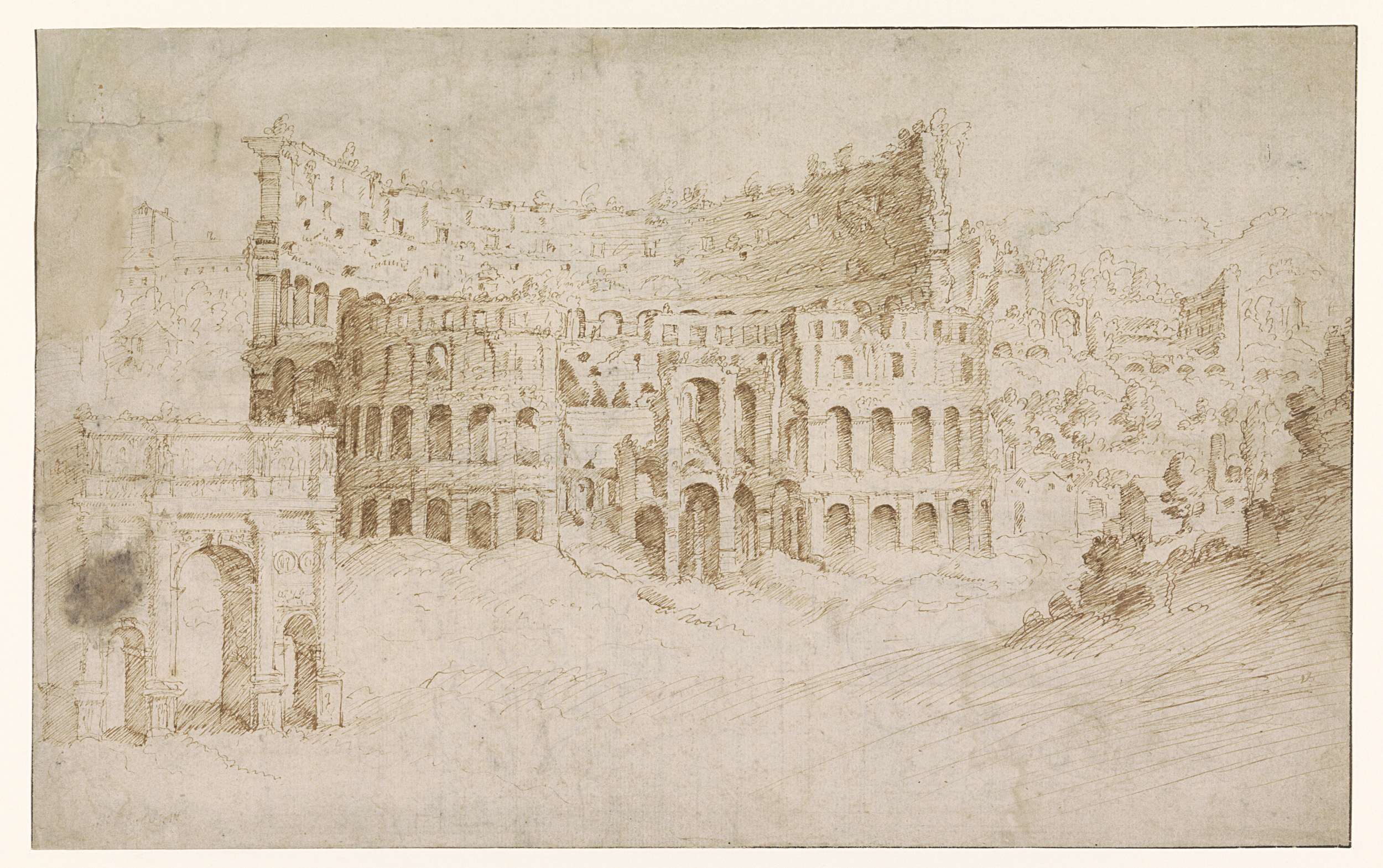Renaissance architecture featuring the Colosseum and the Arch of Constantine by Unknown Artist