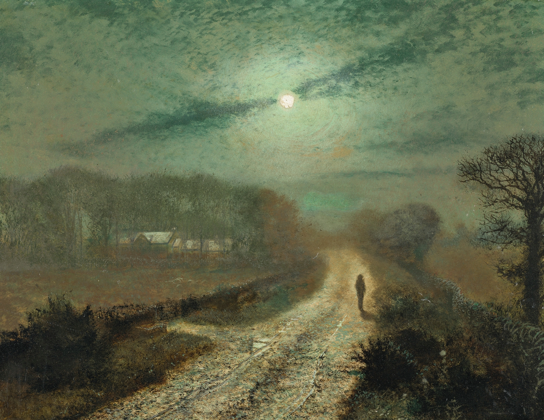 A moonlit landscape, by John Atkinson Grimshaw, public domain