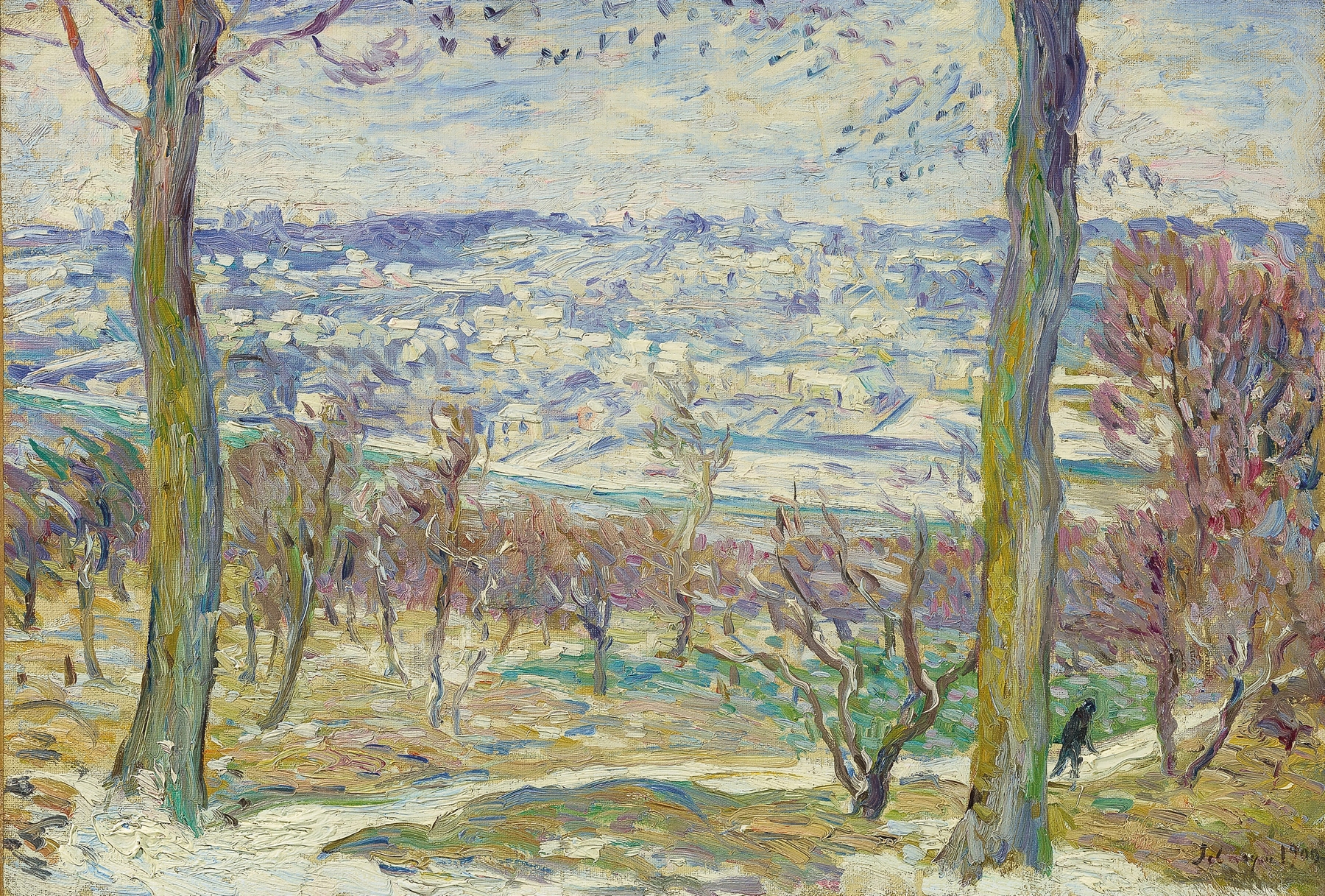 Winter landscape near Paris by Henri Lebasque, oil on canvas