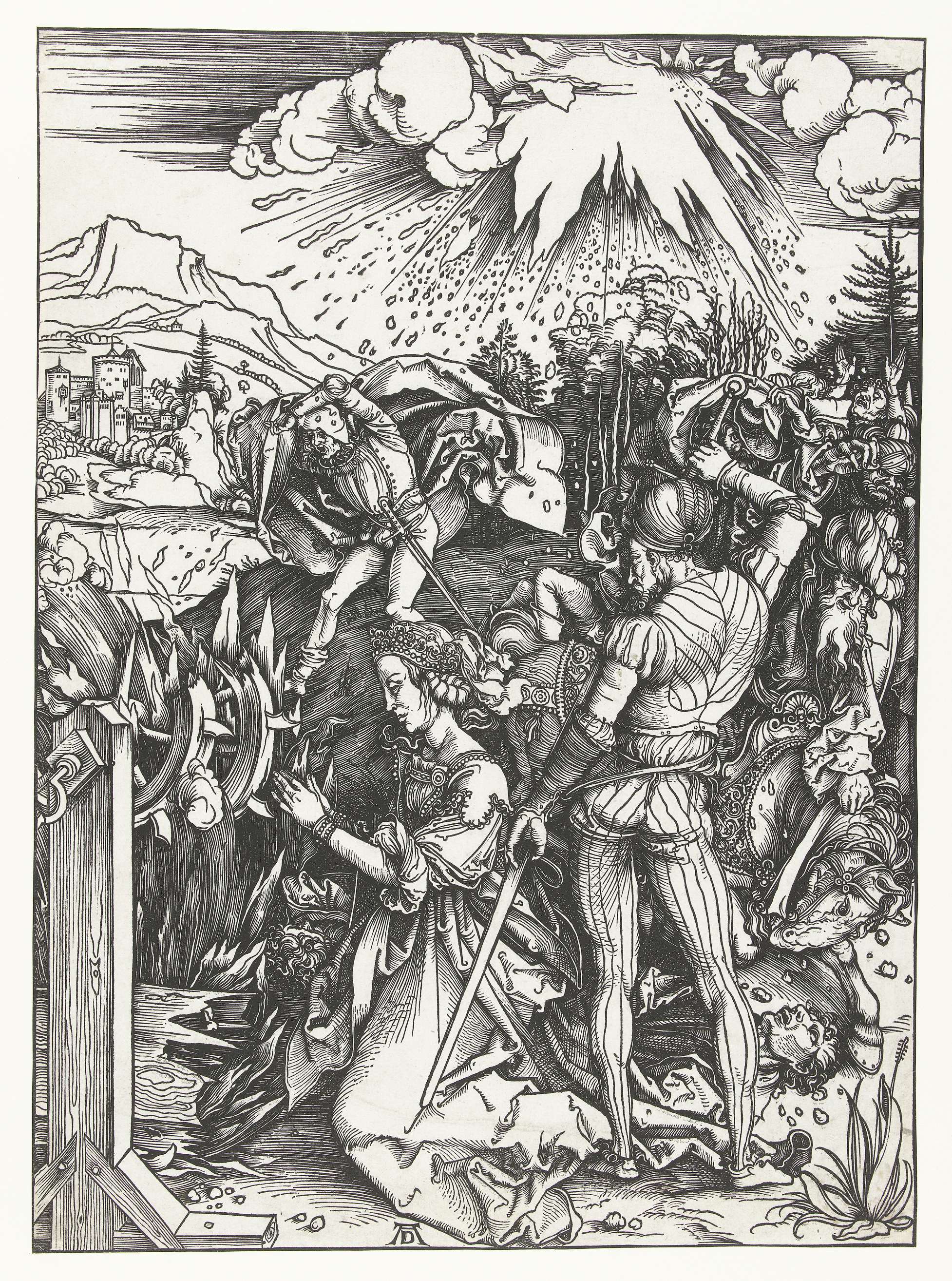 Het martelaarschap van de Heilige Catharina, paper, Albrecht Dürer