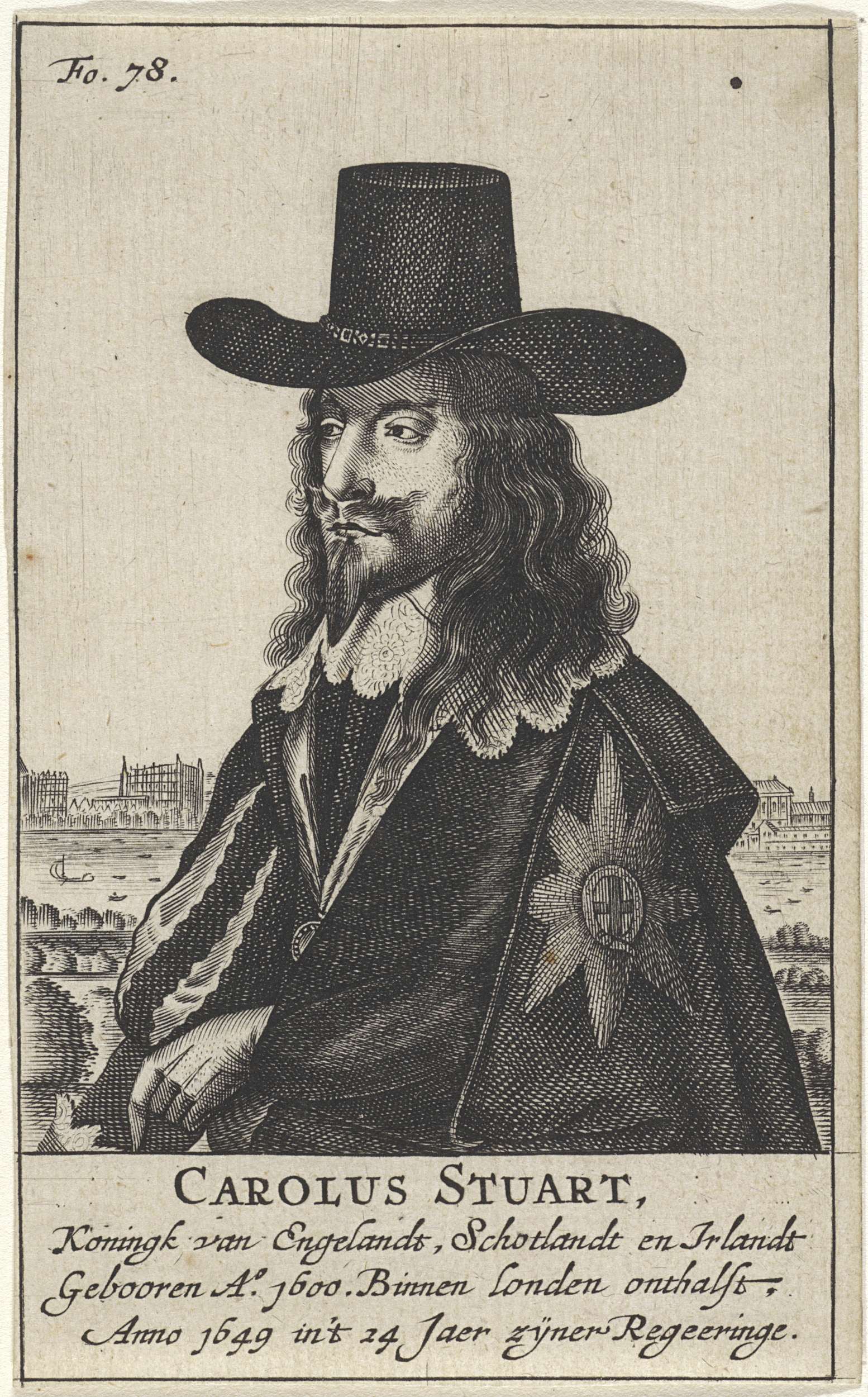 Engraving of Karel I, king of England by Unknown Artist