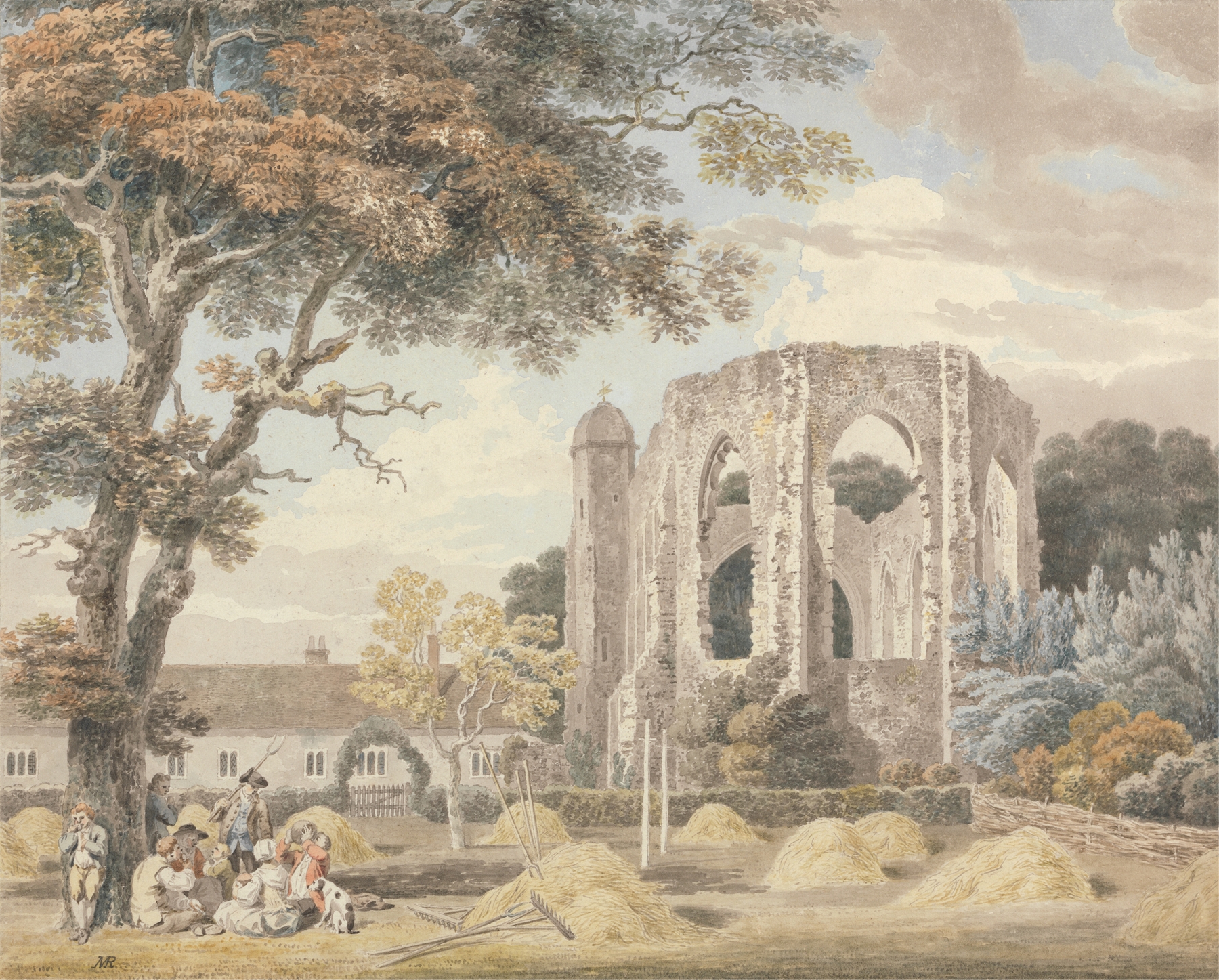 The Chapel of the Greyfriars Monastery, Winchester, by Michael Angelo Rooker, public domain