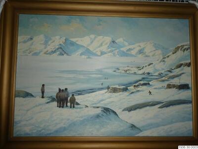 Abstract oil painting by Emanuel A. Petersen featuring colorful brushstrokes.