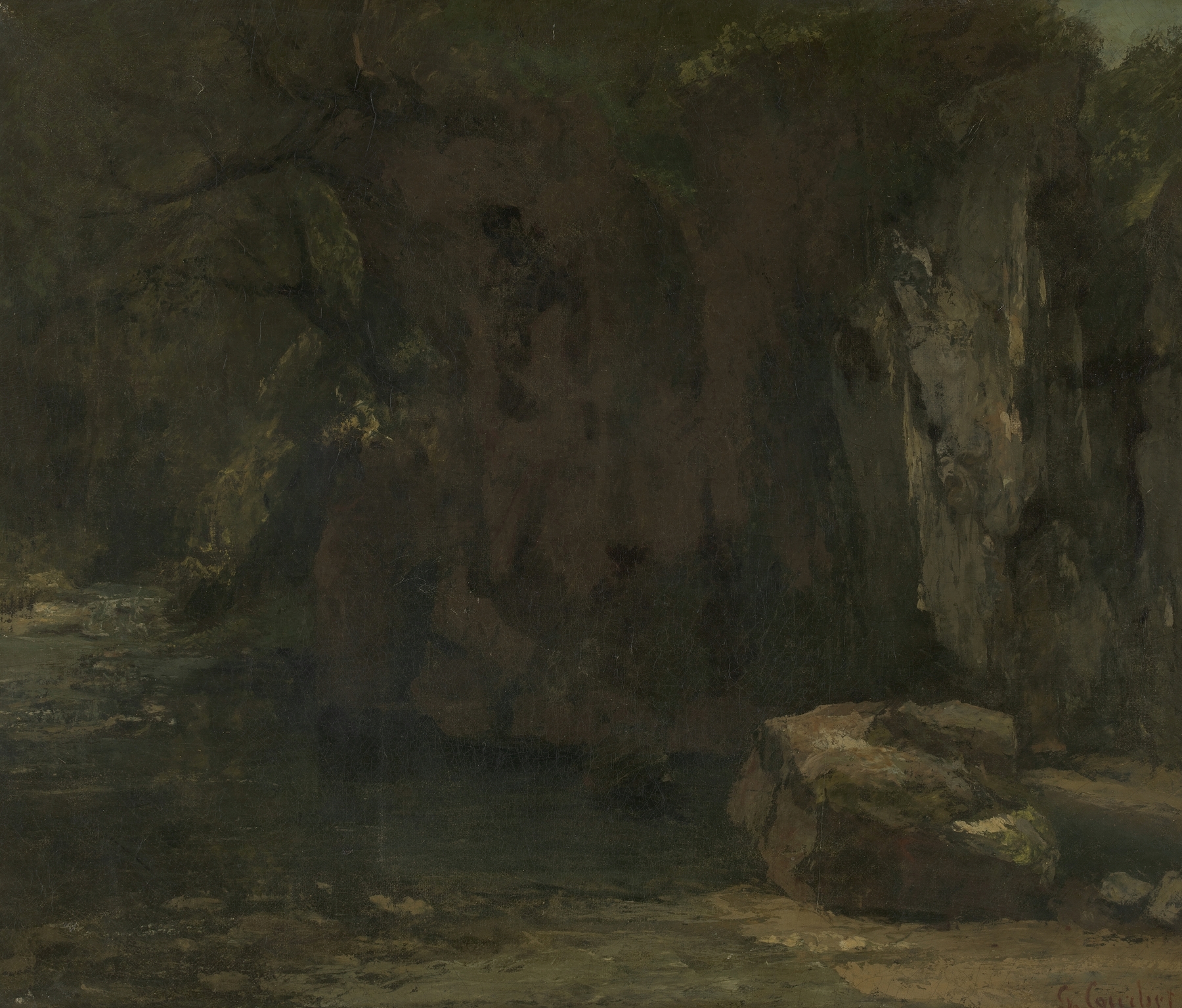 The Cliffs of the Loue, by Gustave Courbet, public domain